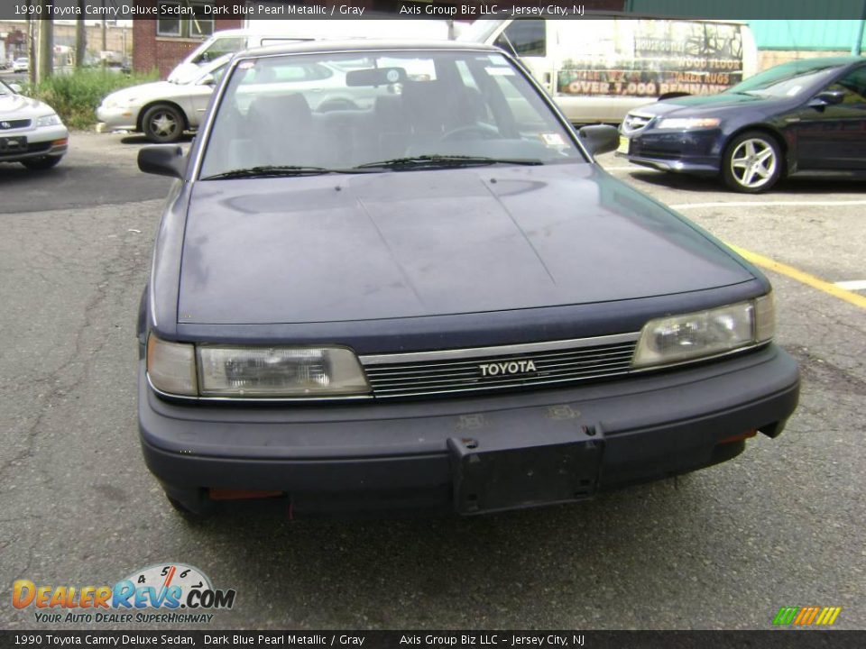 1990 Toyota Camry Deluxe Sedan Dark Blue Pearl Metallic / Gray Photo #3