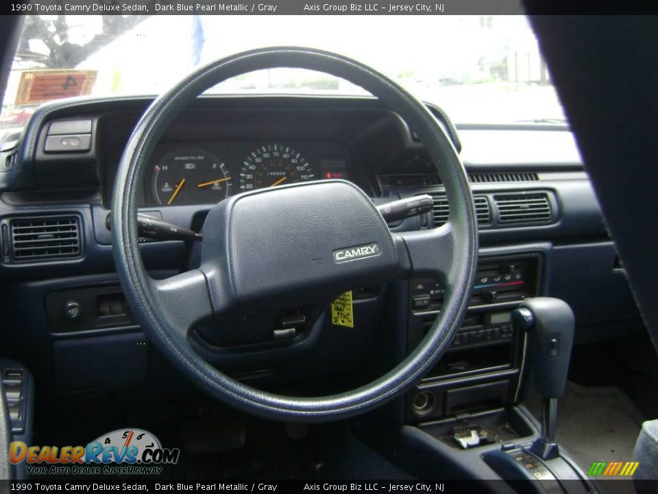 1990 Toyota Camry Deluxe Sedan Dark Blue Pearl Metallic / Gray Photo #7