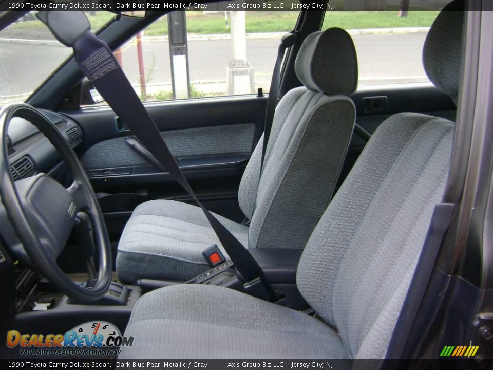 1990 Toyota Camry Deluxe Sedan Dark Blue Pearl Metallic / Gray Photo #8