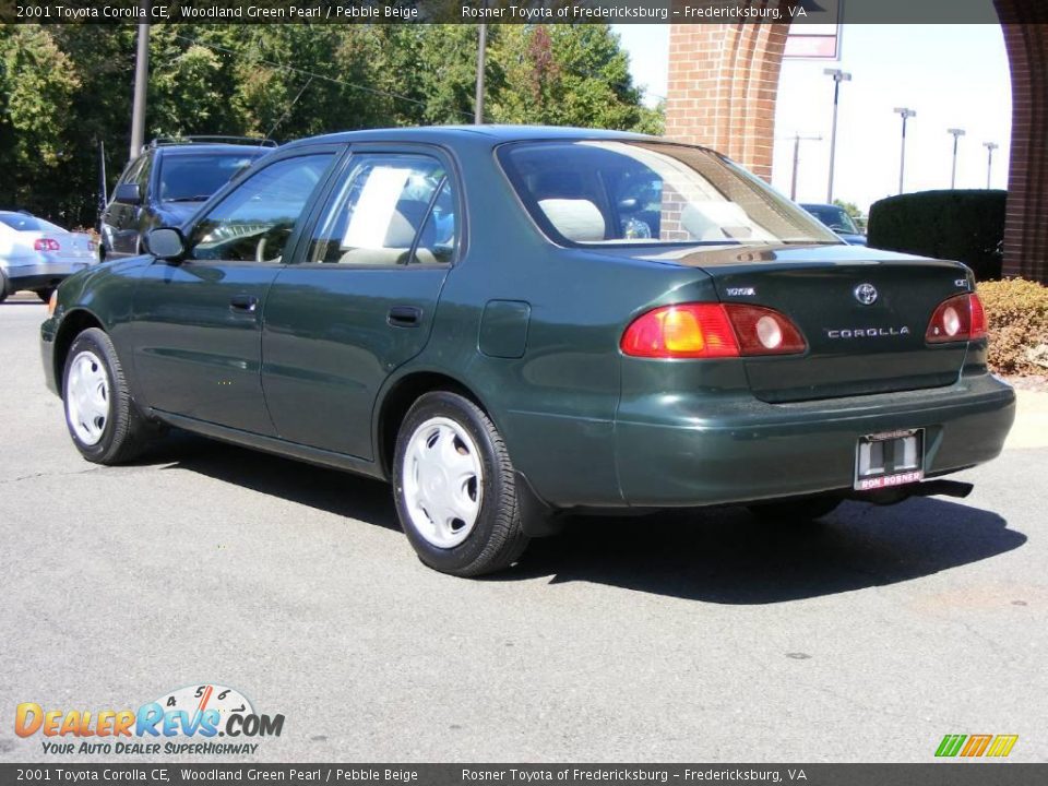 2001 Toyota Corolla CE Woodland Green Pearl / Pebble Beige Photo #4