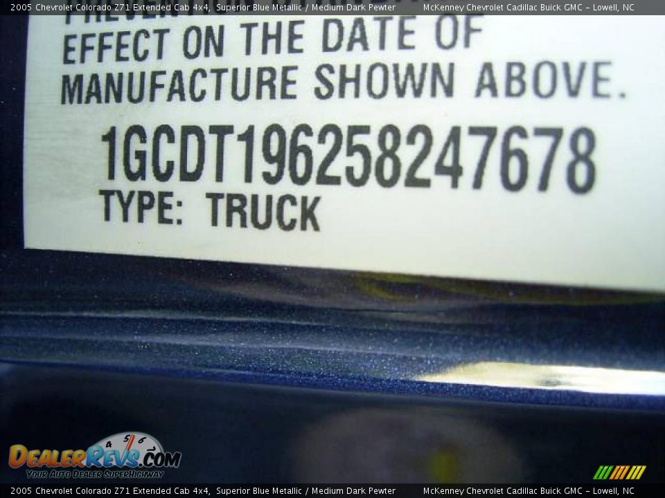 2005 Chevrolet Colorado Z71 Extended Cab 4x4 Superior Blue Metallic / Medium Dark Pewter Photo #10