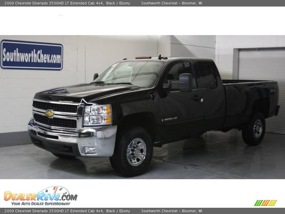 2009 Chevrolet Silverado 3500HD LT Extended Cab 4x4 Black / Ebony Photo #1