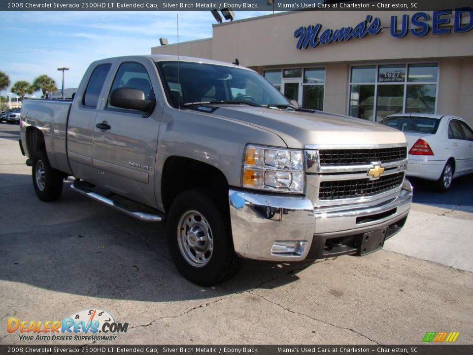 2008 Chevrolet Silverado 2500HD LT Extended Cab Silver Birch Metallic / Ebony Black Photo #2