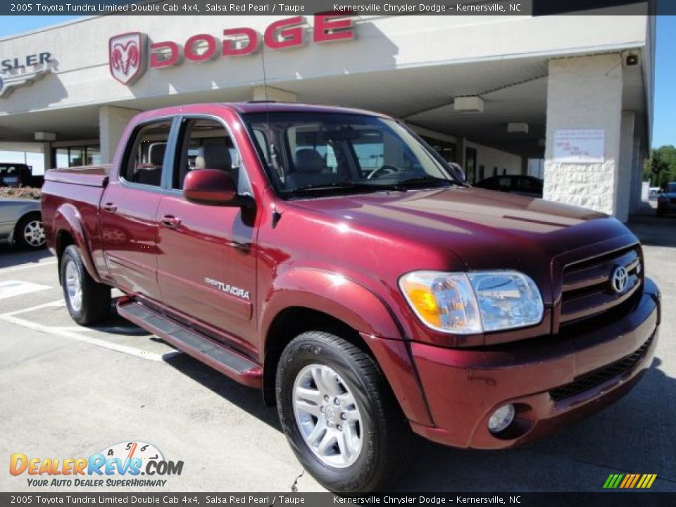 2005 Toyota Tundra Limited Double Cab 4x4 Salsa Red Pearl / Taupe Photo #1