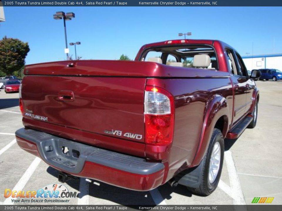 2005 Toyota Tundra Limited Double Cab 4x4 Salsa Red Pearl / Taupe Photo #3