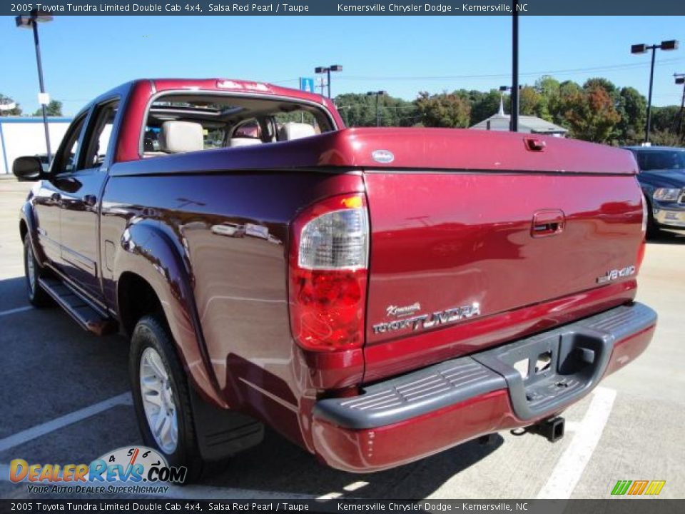2005 Toyota Tundra Limited Double Cab 4x4 Salsa Red Pearl / Taupe Photo #4