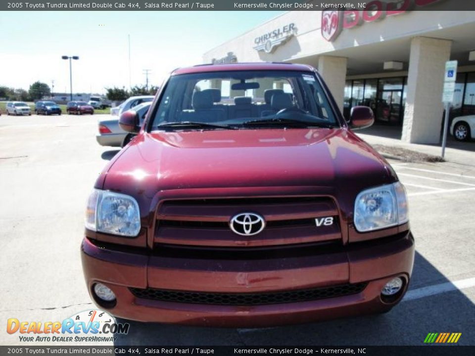 2005 Toyota Tundra Limited Double Cab 4x4 Salsa Red Pearl / Taupe Photo #7