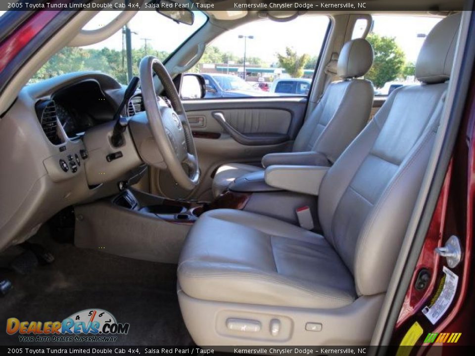 2005 Toyota Tundra Limited Double Cab 4x4 Salsa Red Pearl / Taupe Photo #14