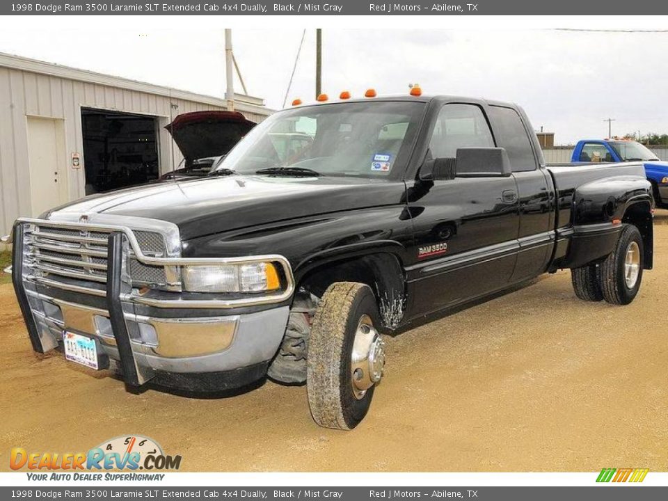 1998 Dodge Ram 3500 Laramie SLT Extended Cab 4x4 Dually Black / Mist Gray Photo #1
