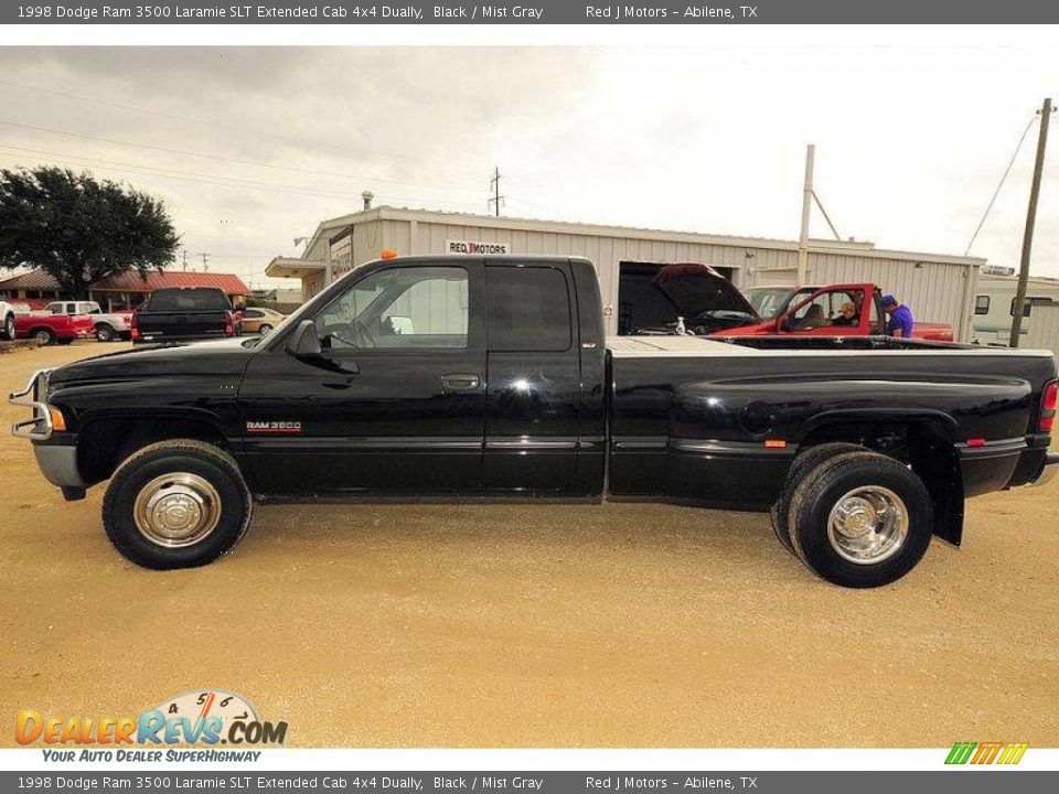 1998 Dodge Ram 3500 Laramie SLT Extended Cab 4x4 Dually Black / Mist Gray Photo #2