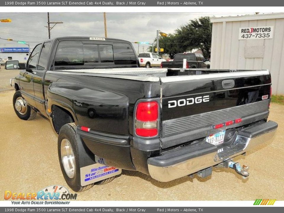 1998 Dodge Ram 3500 Laramie SLT Extended Cab 4x4 Dually Black / Mist Gray Photo #3