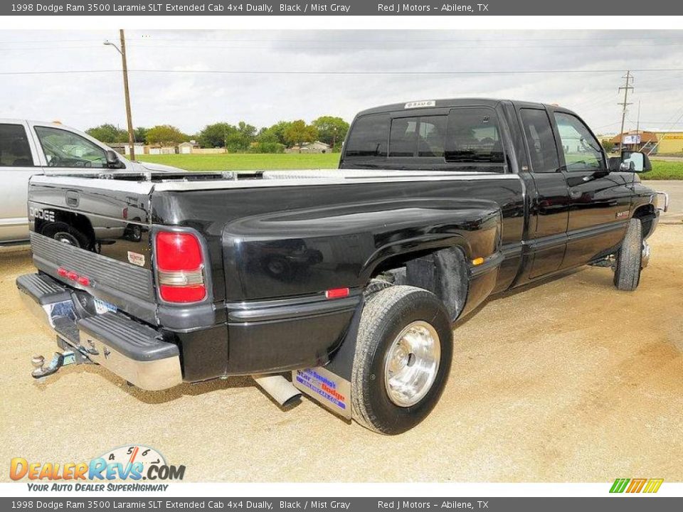 1998 Dodge Ram 3500 Laramie SLT Extended Cab 4x4 Dually Black / Mist Gray Photo #6