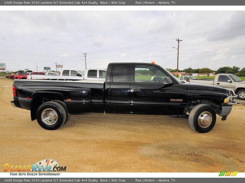 1998 Dodge Ram 3500 Laramie SLT Extended Cab 4x4 Dually Black / Mist Gray Photo #7