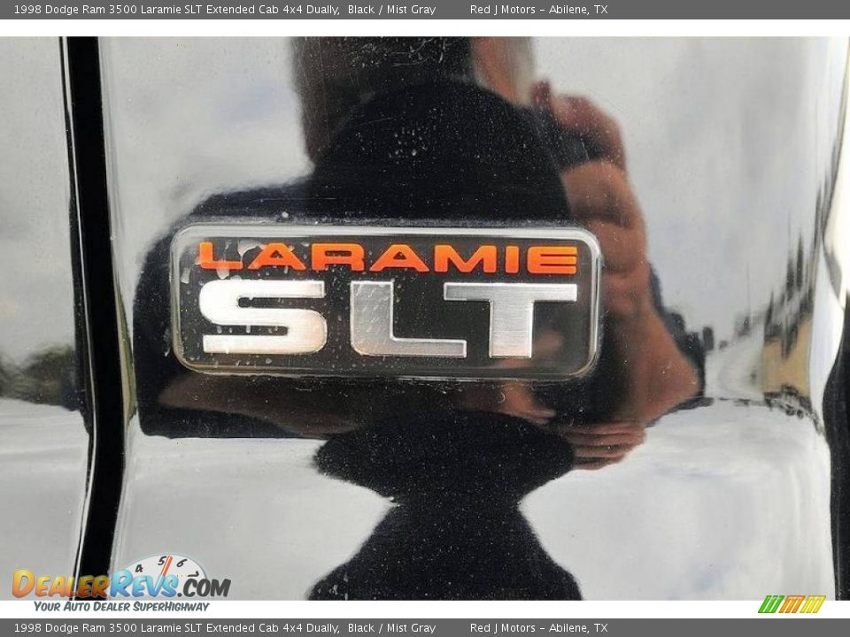 1998 Dodge Ram 3500 Laramie SLT Extended Cab 4x4 Dually Black / Mist Gray Photo #11