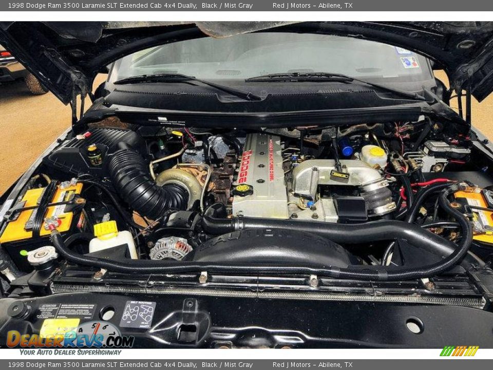 1998 Dodge Ram 3500 Laramie SLT Extended Cab 4x4 Dually Black / Mist Gray Photo #23