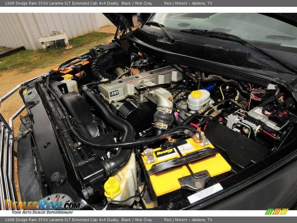 1998 Dodge Ram 3500 Laramie SLT Extended Cab 4x4 Dually Black / Mist Gray Photo #24