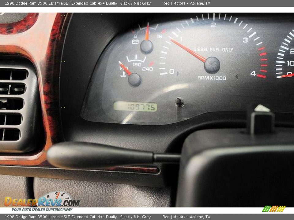 1998 Dodge Ram 3500 Laramie SLT Extended Cab 4x4 Dually Black / Mist Gray Photo #31
