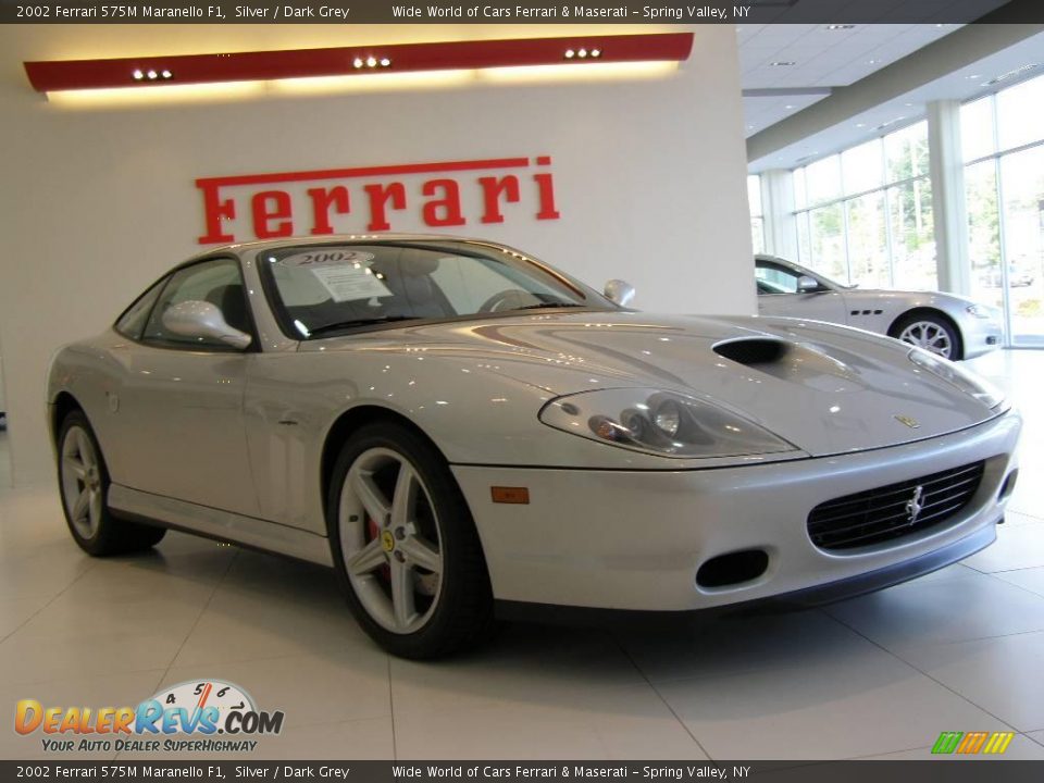 2002 Ferrari 575M Maranello F1 Silver / Dark Grey Photo #1