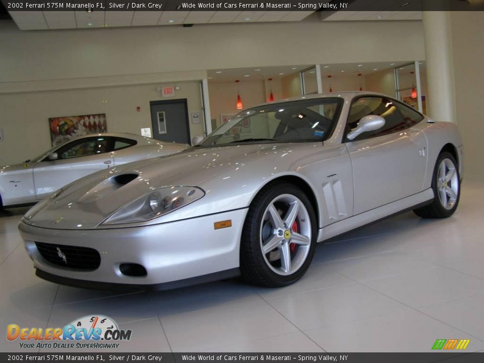 2002 Ferrari 575M Maranello F1 Silver / Dark Grey Photo #5
