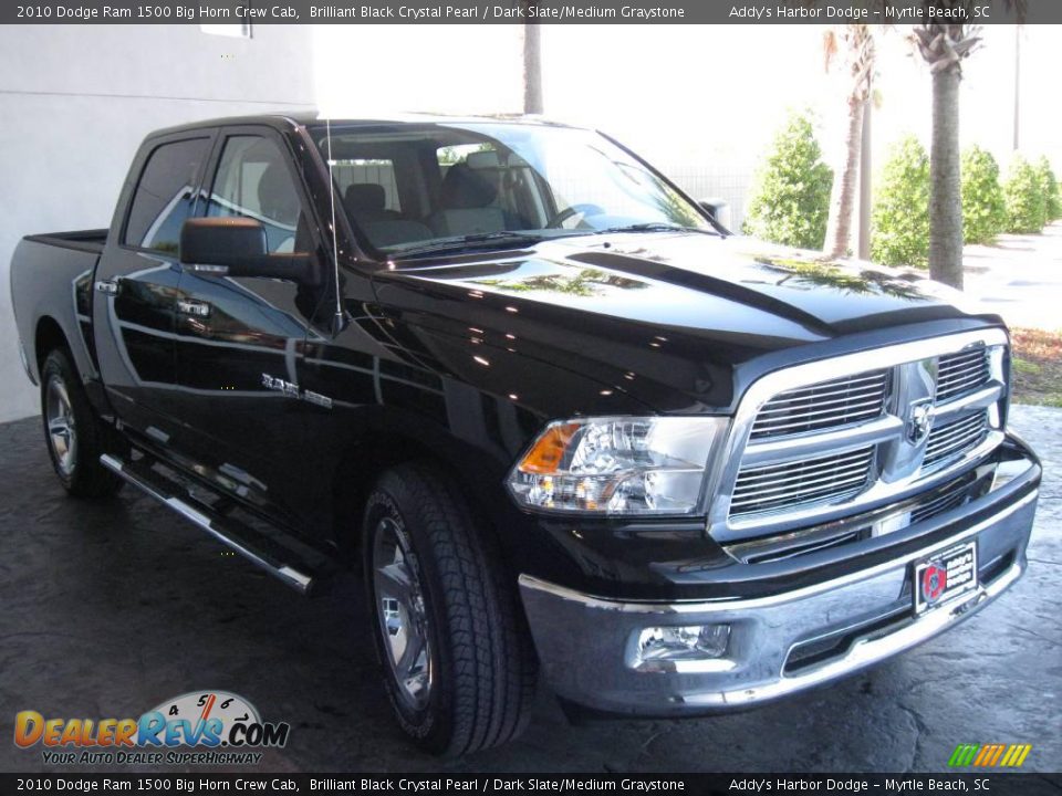 2010 Dodge Ram 1500 Big Horn Crew Cab Brilliant Black Crystal Pearl / Dark Slate/Medium Graystone Photo #3