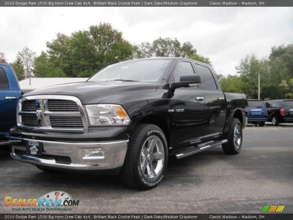 2010 Dodge Ram 1500 Big Horn Crew Cab 4x4 Brilliant Black Crystal Pearl / Dark Slate/Medium Graystone Photo #1