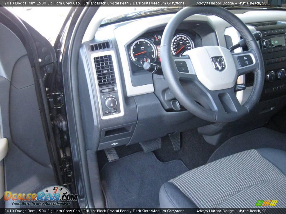 2010 Dodge Ram 1500 Big Horn Crew Cab Brilliant Black Crystal Pearl / Dark Slate/Medium Graystone Photo #11