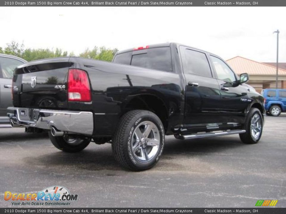 2010 Dodge Ram 1500 Big Horn Crew Cab 4x4 Brilliant Black Crystal Pearl / Dark Slate/Medium Graystone Photo #3