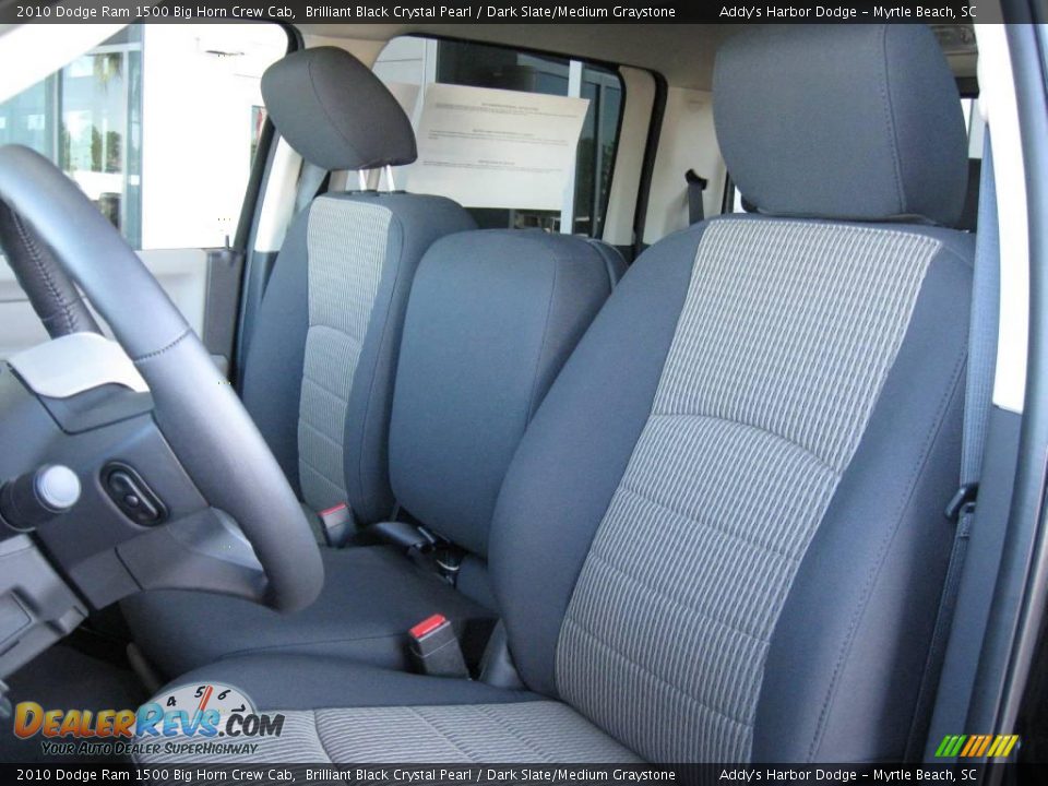 2010 Dodge Ram 1500 Big Horn Crew Cab Brilliant Black Crystal Pearl / Dark Slate/Medium Graystone Photo #12