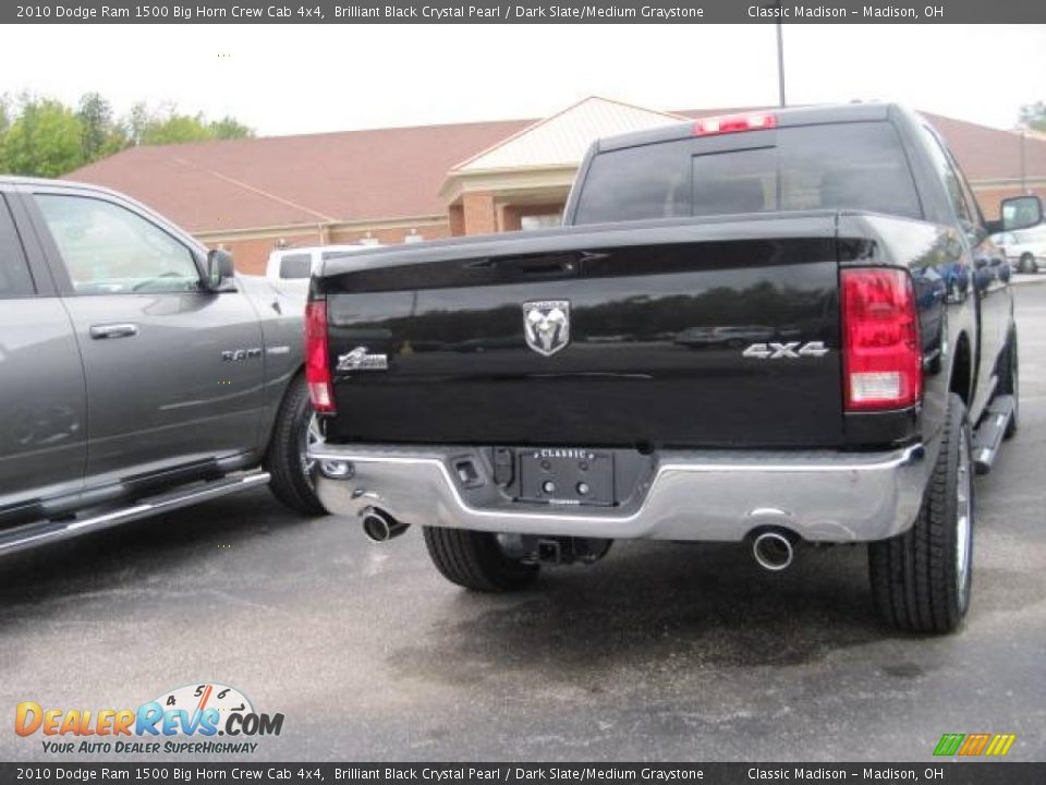 2010 Dodge Ram 1500 Big Horn Crew Cab 4x4 Brilliant Black Crystal Pearl / Dark Slate/Medium Graystone Photo #4