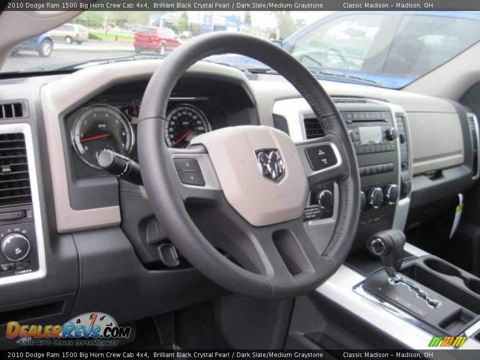 2010 Dodge Ram 1500 Big Horn Crew Cab 4x4 Brilliant Black Crystal Pearl / Dark Slate/Medium Graystone Photo #11