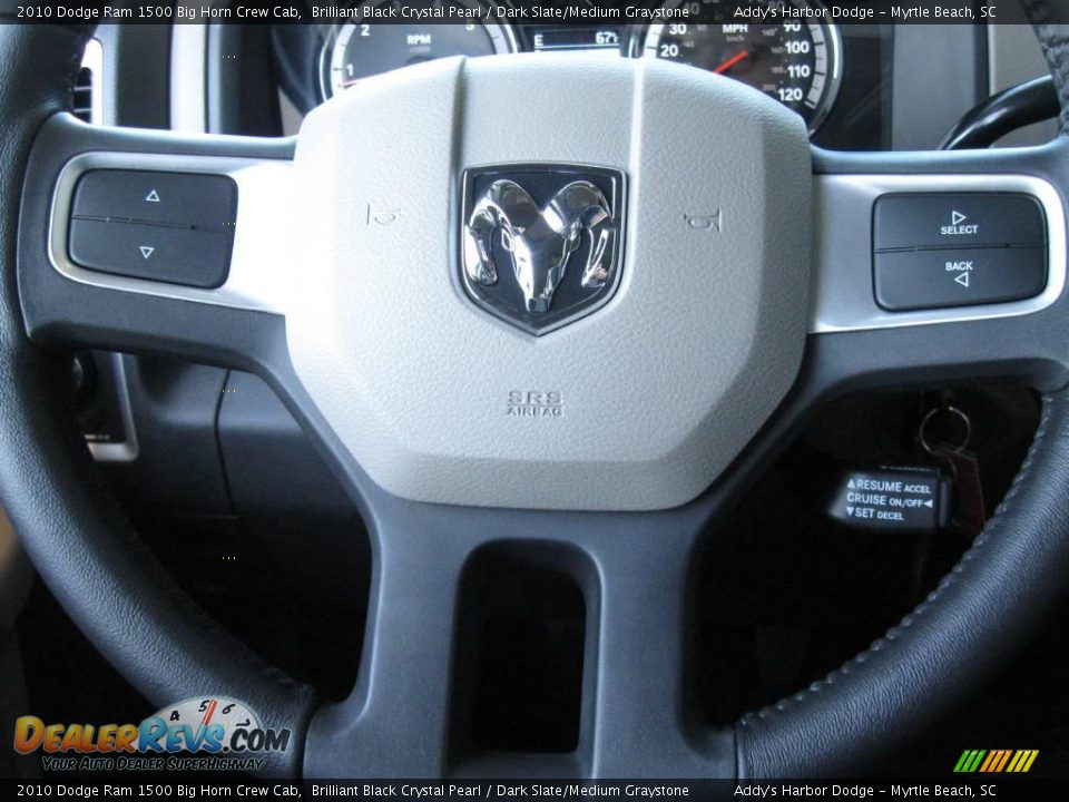 2010 Dodge Ram 1500 Big Horn Crew Cab Brilliant Black Crystal Pearl / Dark Slate/Medium Graystone Photo #22