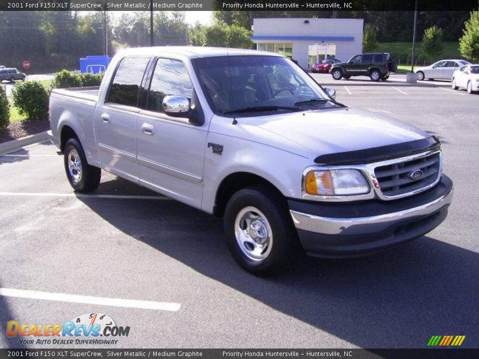 2001 Ford F150 XLT SuperCrew Silver Metallic / Medium Graphite Photo #6