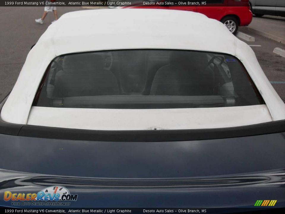 1999 Ford Mustang V6 Convertible Atlantic Blue Metallic / Light Graphite Photo #2