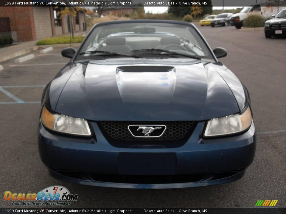 1999 Ford Mustang V6 Convertible Atlantic Blue Metallic / Light Graphite Photo #5