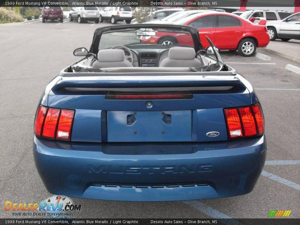 1999 Ford Mustang V6 Convertible Atlantic Blue Metallic / Light Graphite Photo #9