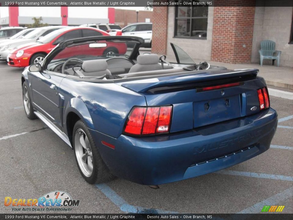 1999 Ford Mustang V6 Convertible Atlantic Blue Metallic / Light Graphite Photo #10