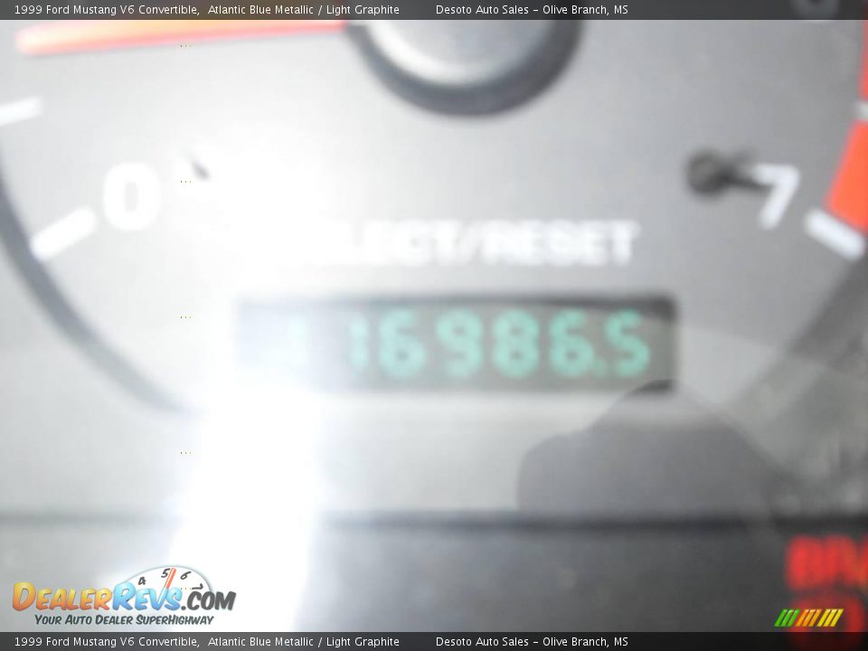 1999 Ford Mustang V6 Convertible Atlantic Blue Metallic / Light Graphite Photo #11