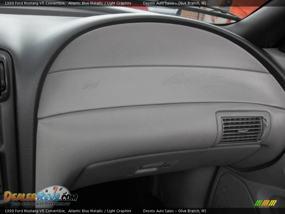 1999 Ford Mustang V6 Convertible Atlantic Blue Metallic / Light Graphite Photo #14