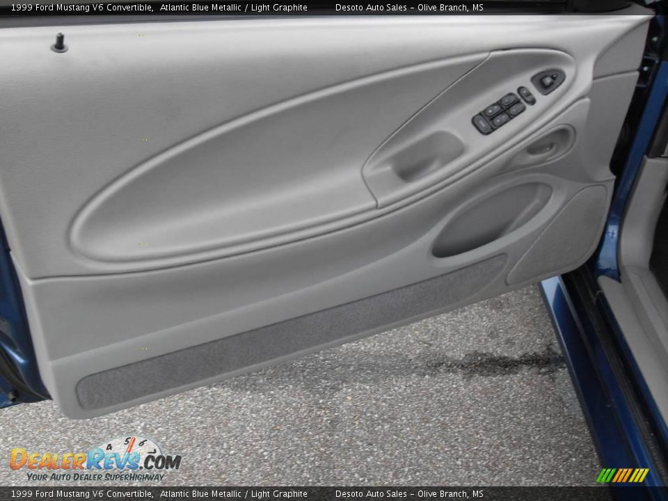 1999 Ford Mustang V6 Convertible Atlantic Blue Metallic / Light Graphite Photo #15