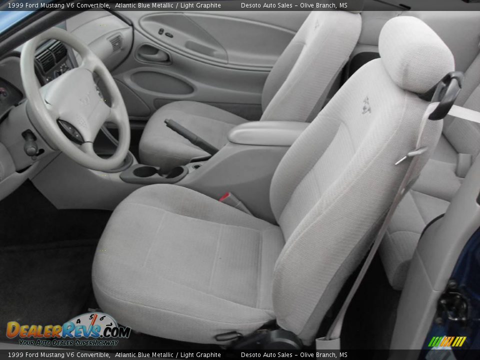 1999 Ford Mustang V6 Convertible Atlantic Blue Metallic / Light Graphite Photo #16