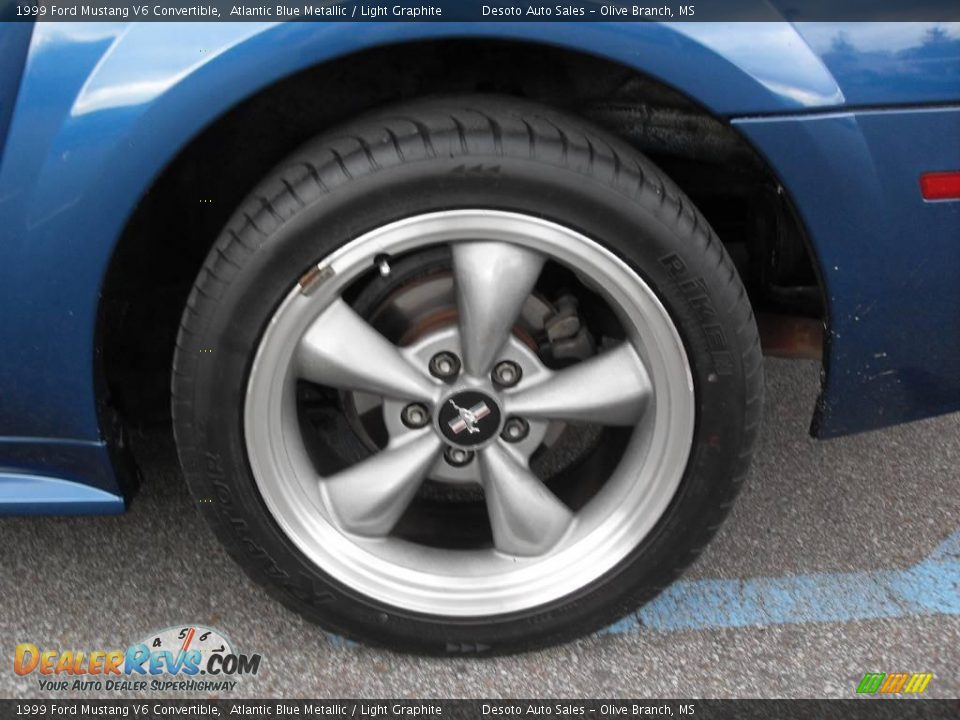 1999 Ford Mustang V6 Convertible Atlantic Blue Metallic / Light Graphite Photo #19