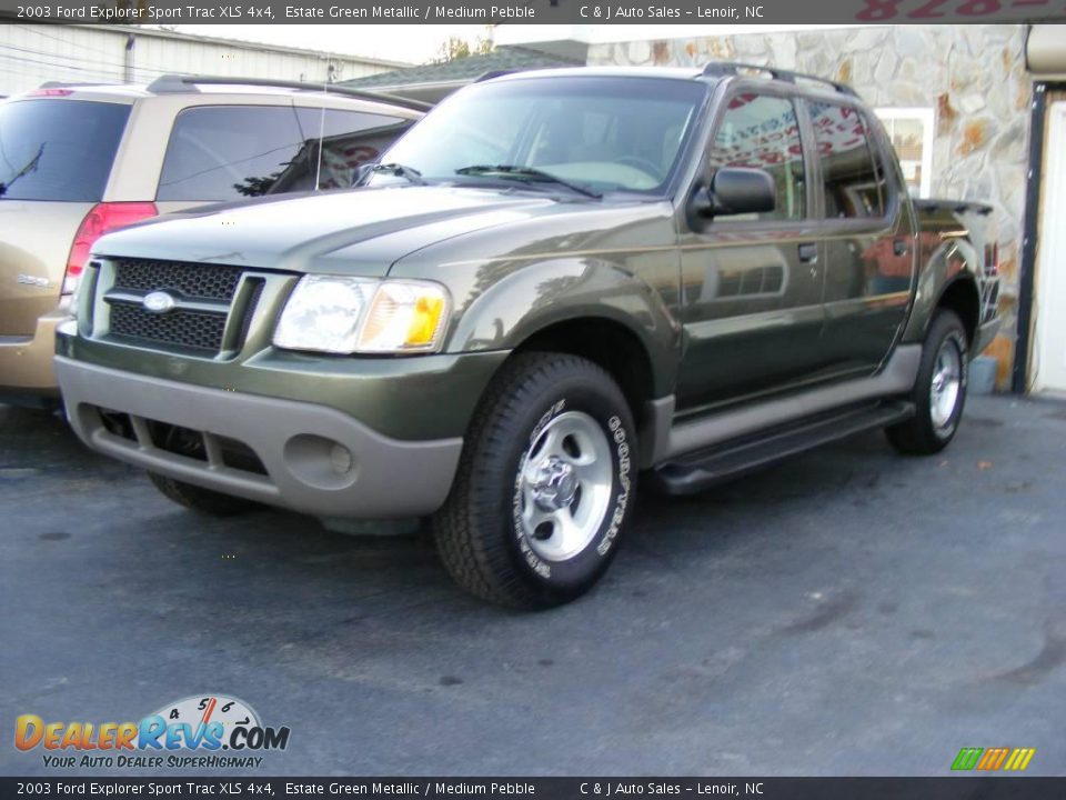 2003 Ford Explorer Sport Trac XLS 4x4 Estate Green Metallic / Medium Pebble Photo #4