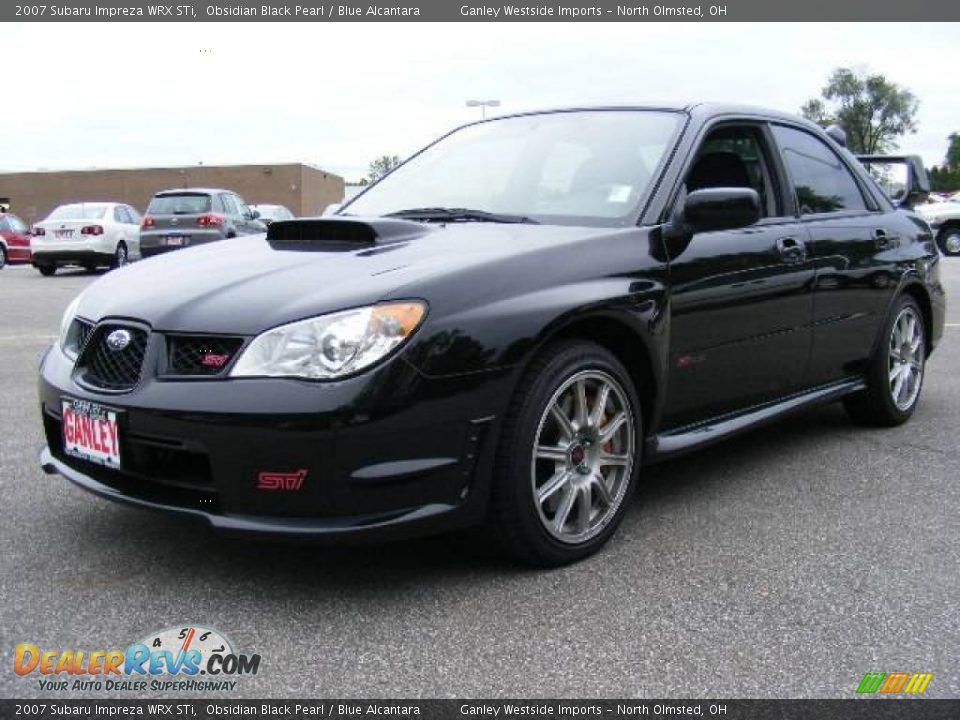 2007 Subaru Impreza WRX STi Obsidian Black Pearl / Blue Alcantara Photo #1