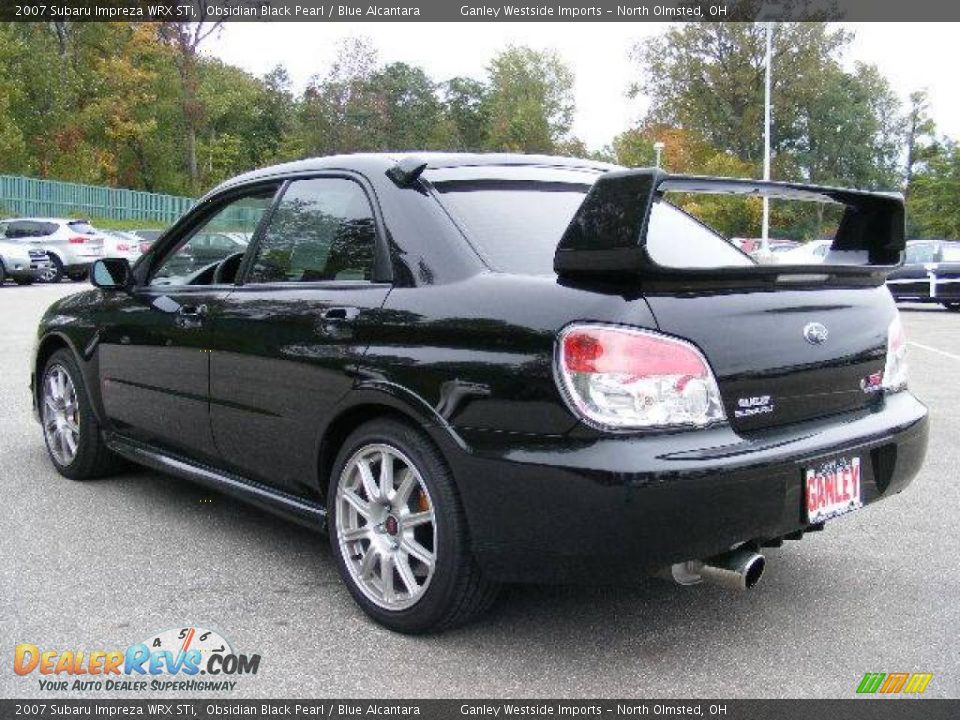 2007 Subaru Impreza WRX STi Obsidian Black Pearl / Blue Alcantara Photo #3