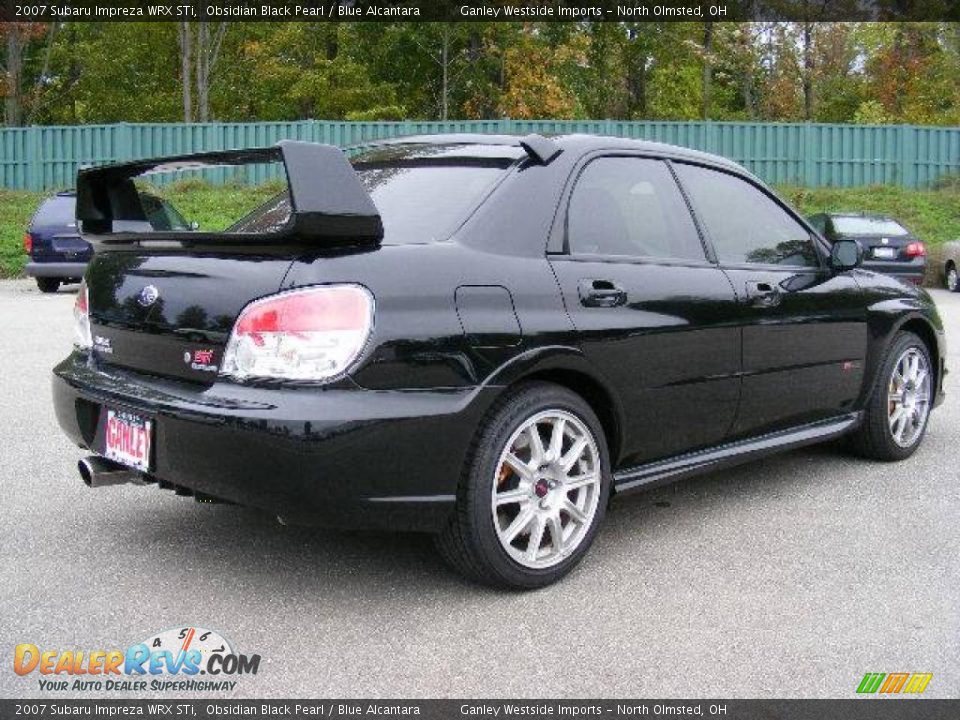 2007 Subaru Impreza WRX STi Obsidian Black Pearl / Blue Alcantara Photo #5