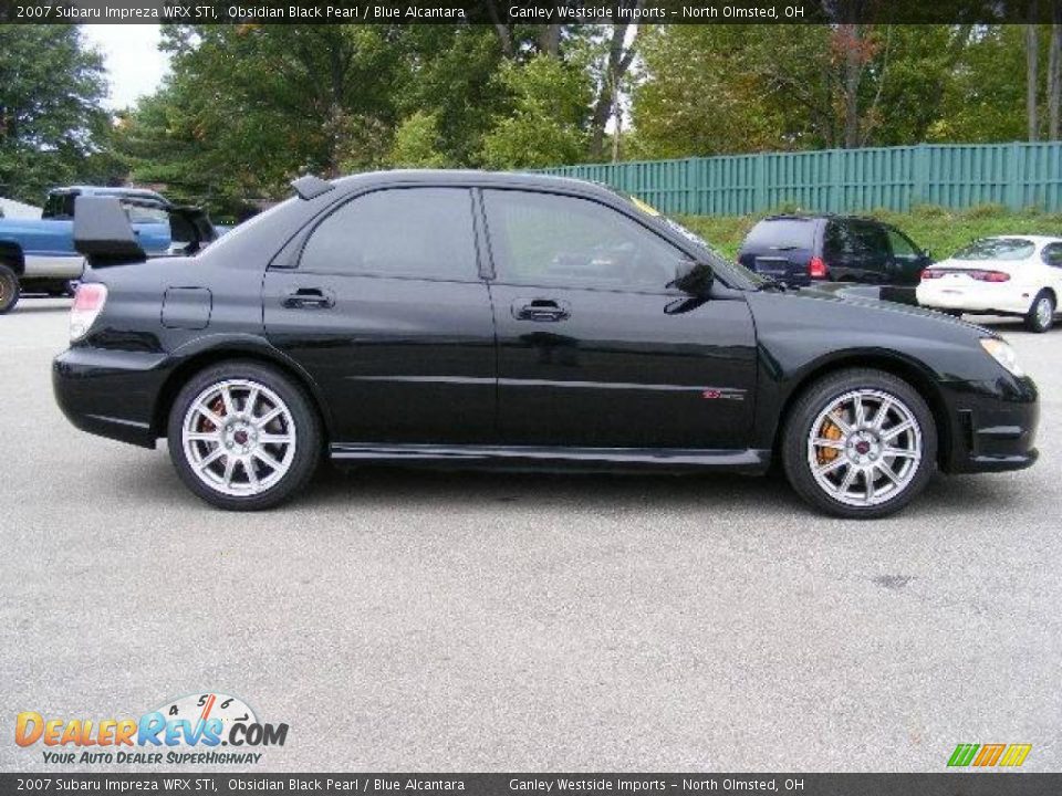 2007 Subaru Impreza WRX STi Obsidian Black Pearl / Blue Alcantara Photo #6