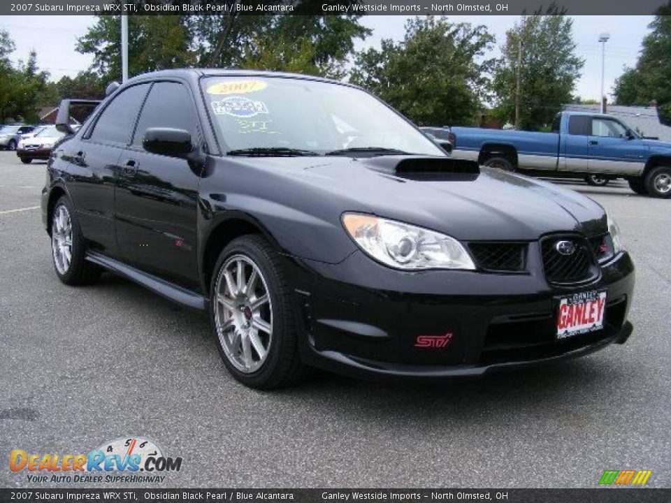 2007 Subaru Impreza WRX STi Obsidian Black Pearl / Blue Alcantara Photo #7