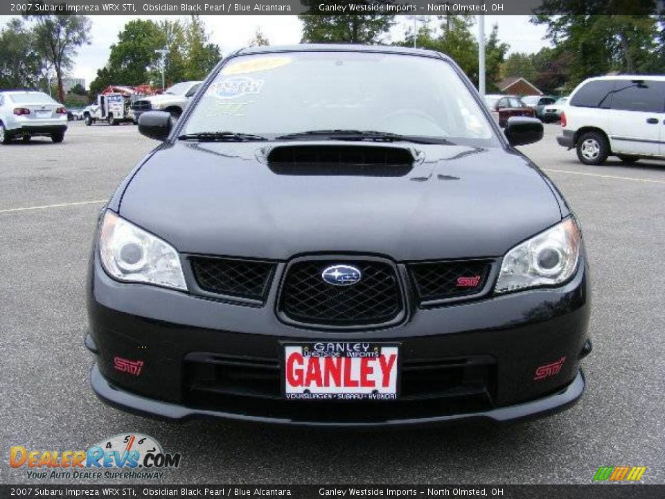 2007 Subaru Impreza WRX STi Obsidian Black Pearl / Blue Alcantara Photo #8