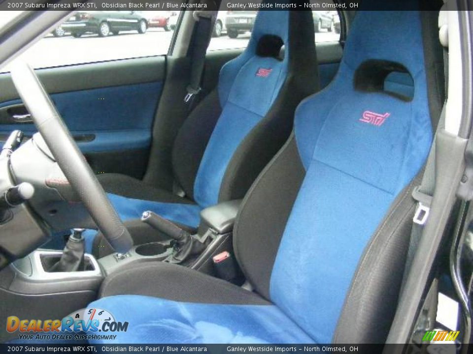 2007 Subaru Impreza WRX STi Obsidian Black Pearl / Blue Alcantara Photo #9