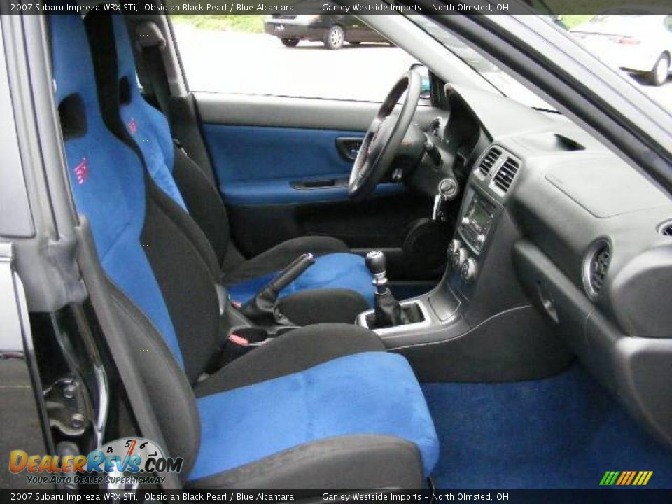 2007 Subaru Impreza WRX STi Obsidian Black Pearl / Blue Alcantara Photo #13